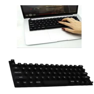 Imagem de Capa de teclado para unhas longas, digitação confortável para unhas longas, capa protetora de silicone para arte de unhas, compatível com MacBook Pro13 2020-2023, US ANSI (preto)
