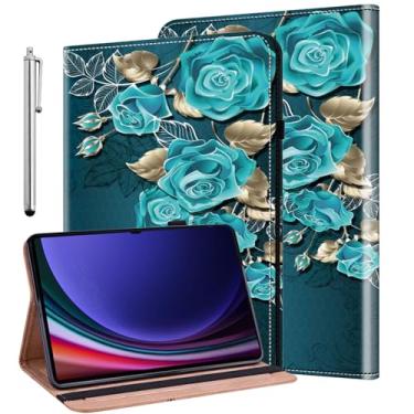 Imagem de ALILANG Capa para Samsung Galaxy Tab S9 Ultra 2023/ S8 Ultra 2022 14,6 polegadas (SM-X910/X916B/X918U/X900/X906) com Stylus, capa dobrável à prova de choque para Samsung Tab S9 Ultra - azul rosa