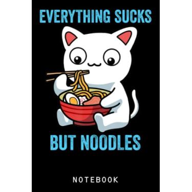 Imagem de Pastel Goth Alt Emo Ramen Noodle Cat Anime Kawaii Journal Notebook: College Ruled Lined 6"x9" - 120 Pages, Cute Kawaii Anime Journal Or Notepad For Sketching And Writing, Gift For All Anime Lovers