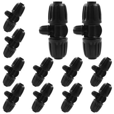 Imagem de Rierdge 20 peças de acessórios de irrigação por gotejamento de 1/2 a 1/4, conectores de T farpado bloqueados de plástico, conectores de T farpado bloqueados para jardins, canteiros de flores, estufas,