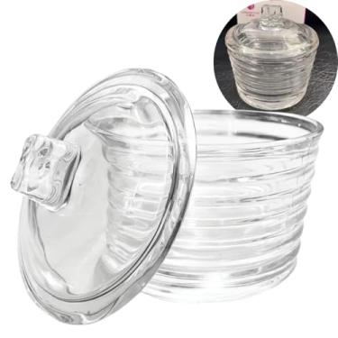 Imagem de Açucareiro de Vidro Pote Tampa Porta Codimentos Açúcar Cozinha Mesa Transparente Armazenamento Design Prático Colher