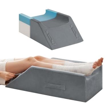 Imagem de MEGCXIT Almofadas de elevação de perna dupla para pós-cirurgia, travesseiro de espuma viscoelástica para elevação da circulação sanguínea, almofada de perna para elevação da circulação sanguínea,