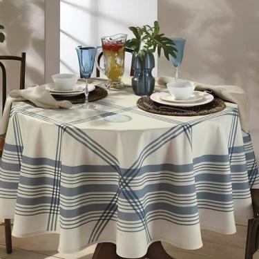 Imagem de Toalha de Mesa Redonda Döhler Clean Luna 180 cm Limpa Fácil - Dohler, 