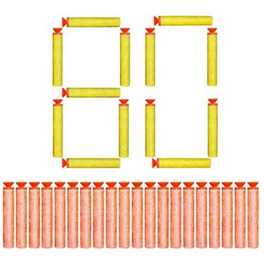 Imagem de 80 Dardos p/ Lançadores Nerf Arminha de Pressão com Ventosa - Pica Pau