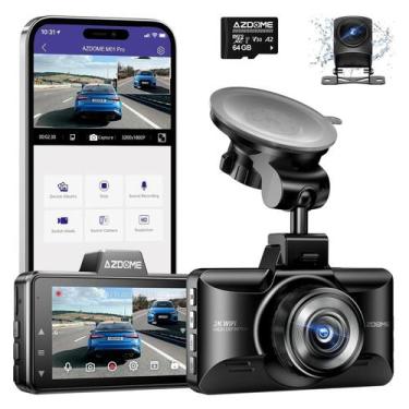 Imagem de Dash Cam AZDOME M01 Pro 3K WiFi frontal/traseiro de 64 GB com ADAS