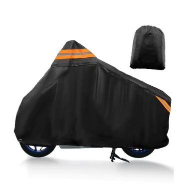 Imagem de A ABSOPRO Capa de motocicleta para motocicleta, capa completa para uso externo, impermeável, capa protetora de scooter para Honda PCX 125 150 160 híbrida, serve para 193.0 cm preto 300D item de