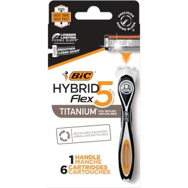 Imagem de BIC Aparelho De Barbear Descartável Masculino Flex 5 Hybrid Com 5 Lâminas 1 Cabo E 6 Refis De Lâmina