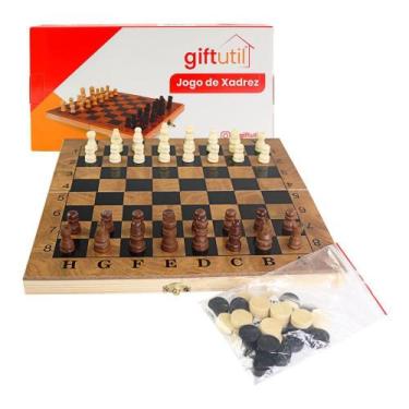 Imagem de Jogo Xadrez Profissional Tabuleiro Dobrável de Madeira Estratégia - Un