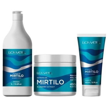 Imagem de Kit Extrato de Mirtilo Shampoo 1 Litro + Máscara 450 g + Leave-in 180 