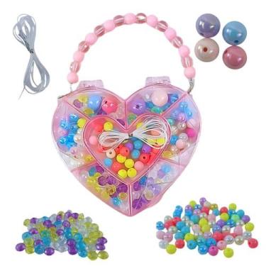 Imagem de Kit De Miçangas Coração Pulseira Bijuteria Colorida Castela