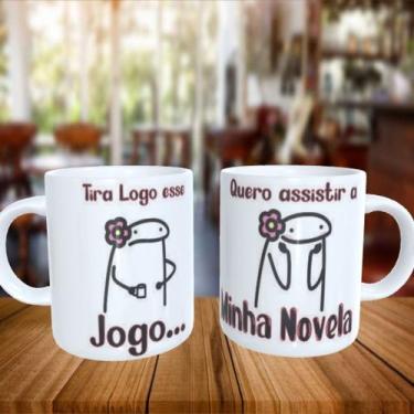 Imagem de Caneca Personalizada FLORK TIRA LOGO ESSE JOGO QUERO ASSISTIR NOVELA -