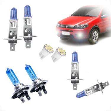 Imagem de Kit Lâmpadas Halógena Super Branca H7 H1 H1 Farol Baixo Alto e Milha P