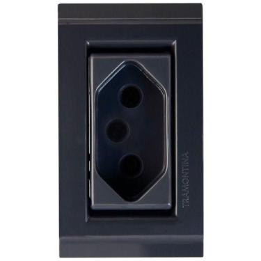 Imagem de Conjunto Para Móvel 1 Tomada 2p+t 10 A Tramontina Liz Grafite Tramonti