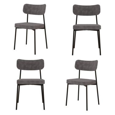 Imagem de Kit com 4 Cadeiras para Sala de Jantar Mona Yescasa Boucle Nuvem