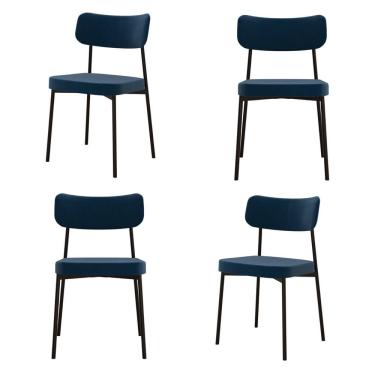 Imagem de Kit com 4 Cadeiras para Sala de Jantar Mona Yescasa Azul