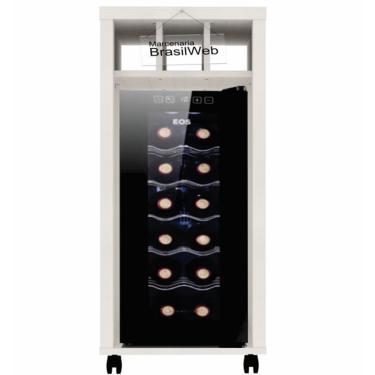Imagem de Adegueira Bancada Balcão Embutir Adega Vinhos Com Rodízios