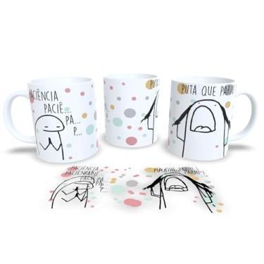 Imagem de Caneca de Porcelana Personalizada Bolinhas Frases Divertidas e Deboche (Paciência)