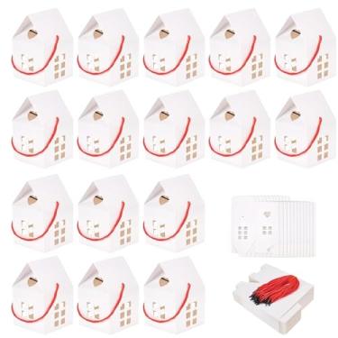 Imagem de GeryVtee 36 caixas de presente para casa, 7,6 x 7,6 x 7,6 cm, caixa de doces, sacos de papelão para decoração de casamento, Natal, festa de aniversário, recipiente (branco)