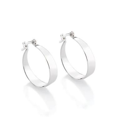 Imagem de Brincos rommanel feminino argola lisa platina 320432