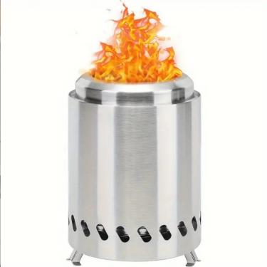 Imagem de Fogueira portátil, fogão portátil para acampamento ao ar livre, fogueira a lenha, churrasqueira para pátio, quintal