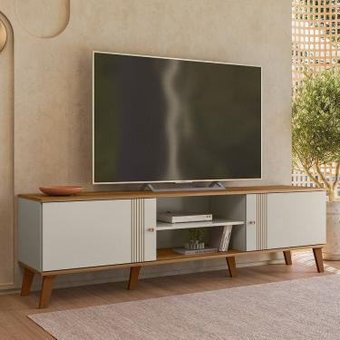 Imagem de Rack Denver 180cm para Tv até 75 Polegadas 2 Portas Off White/ Marrom