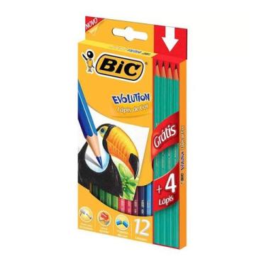 Imagem de Lápis de Cor Bic Evolution 12 Unidades + 4 Lápis Preto