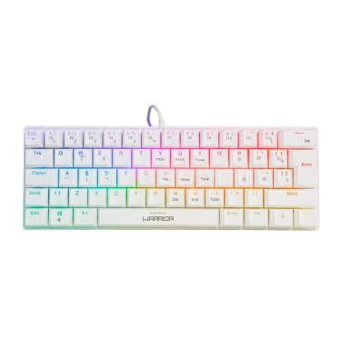 Imagem de Teclado Gamer Mecânico Royal Precision, Blue Switch, ABNT2, RGB Branco Warrior - TC311