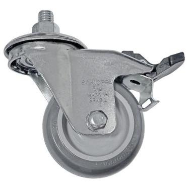 Imagem de Kit Rodízio 312 Parafuso Giratório com Freio 2 Unidades - SCHIOPPA  