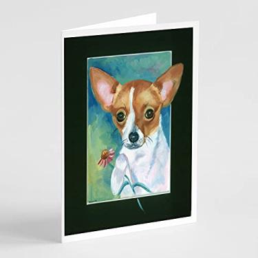 Imagem de Caroline's Treasures 7360GCA7P Cartões comemorativos Chihuahua e Margarida, pacote com 8, 7 x 5, multicolorido