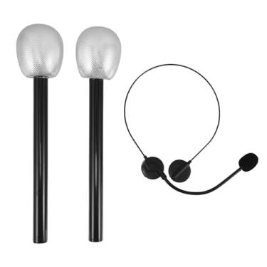 Imagem de TOYANDONA Suporte Para Microfone Inflável Falso Brinquedo Retrô Vintage Espuma Para Microfone Decoração Para Festa Infantil Com Glitter