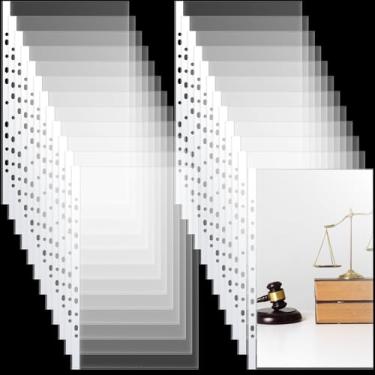 Imagem de Gilprop 500 peças de protetores de folhas transparentes pesados, tamanho ofício, 21 x 35 cm, protetores de página de plástico transparente para serviços pesados, capas para fichários, documentos,