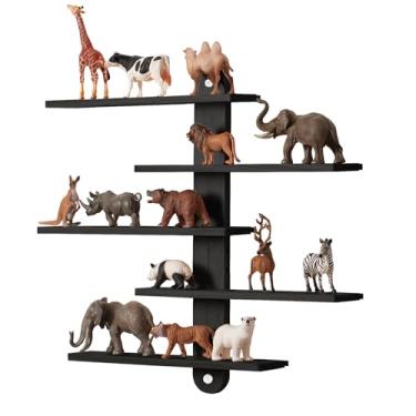 Imagem de Panalo Prateleiras flutuantes de madeira para Tonies, prateleiras pequenas de madeira para figuras de colecionador, mini decoração, brinquedo, Toniebox - Prateleira de bugiganga de parede deslizante