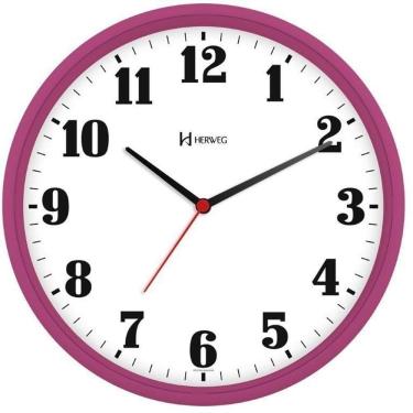 Imagem de Relógio De Parede Redondo 26 Cm 6126 Herweg Rosa