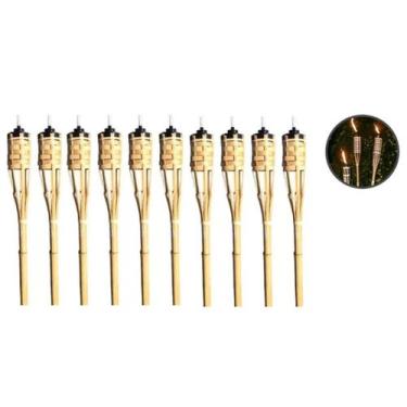 Imagem de Kit 10 Tocha Bambu 100cm Lamparina Festa Tematica Decoração - RT