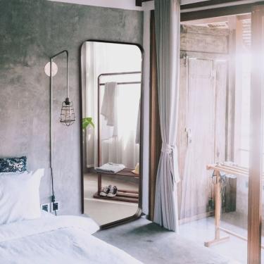 Imagem de Espelho Grande Corpo Inteiro de Parede Moldura Aço 170x70cm Rei dos Vidros