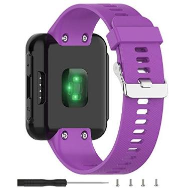 Imagem de Meifox Compatível com pulseira Garmin Forerunner 35, pulseiras de substituição de silicone Solf para relógio Garmin Forerunner 35 (roxo1)