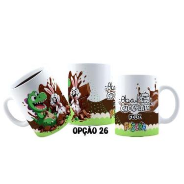 Imagem de Caneca 325ml Plástico Feliz Páscoa Fofa Coelhinhos Mimos - LARANJA E M