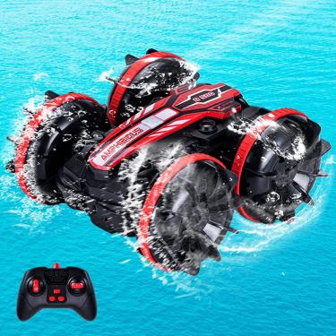 Imagem de Carro Rc anfíbio para criança 2.4 Ghz 30Km/H Brinquedos de piscina de controle remoto Carro de barco para meninos 8-12 Barco rc impermeável para crian