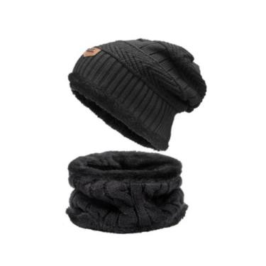 Imagem de Touca Unissex Com Cachecol Forrado de Lã Toca Masculina e Feminina HL-