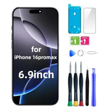 Imagem de bstdianzi Substituição de tela para iPhone 16 Pro Max de 6,9 polegadas para iPhone 16 Pro Max LCD Screen A3296, A3084, A3295, A3297 3D Touch Display digitalizador peças de reparo (preto sem moldura