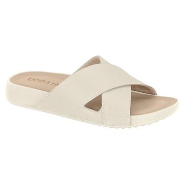 Imagem de Sandália Chinelo Feminino Beira Rio Slide Tiras Ultra Conforto (BRANCO OFF, BR, Adulto, Numérico, 38)