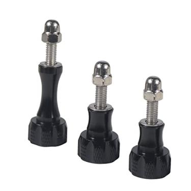 Imagem de BGNing Parafuso de fixação de câmera M5 de alumínio parafuso longo/curto parafuso sextavado parafuso de porca compatível com GoPro 11 10 9 8 7 para câmera de ação DJI OSMO (3 em 1 preto)