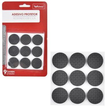 Imagem de Kit 09 Adesivo Protetor Redondo EVA Para Portas Cadeiras Móveis 3cm - 