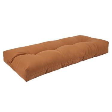 Imagem de FUNHOME Almofada de banco para ambientes externos 122 x 45 cm com aderências antiderrapantes, almofada de balanço de varanda resistente à água, almofadas de almofada de banco, almofadas tufadas para