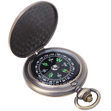 Imagem de Bússola de relógio de bolso, ferramenta de navegação exterior batível de liga de zinco vintage para fixação direcional, ideal para viajar com amigos