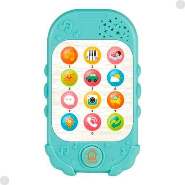 Imagem de Brinquedo Musical Baby Fone Celular 600-7 - Braskit Cor Azul-turquesa 