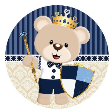 Imagem de Painel Redondo 3D Sublimado Urso Príncipe Frd-362