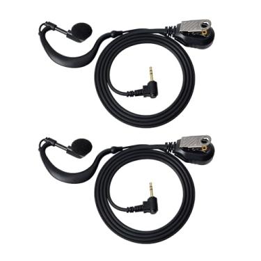 Imagem de YNIBST Fone de ouvido Walkie Talkie de 1 pino 2,5 mm em forma de G com microfone PTT para Motorola Talkabout Series T605 H2O T200 T260 T600 T800 rádio bidirecional (pacote com 2)