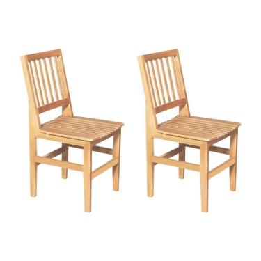 Imagem de Kit 2 Cadeiras De Jantar Ripada Rústica Confort - Natural - Bege