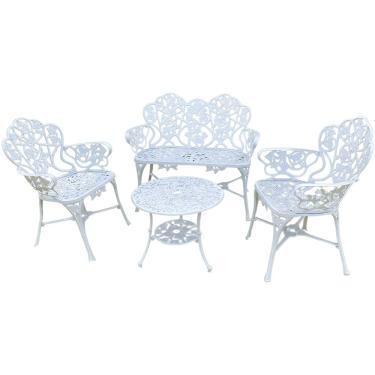 Imagem de Conjunto Namoradeira E 2 Poltronas Nova Hera Alumínio Fundido Branco